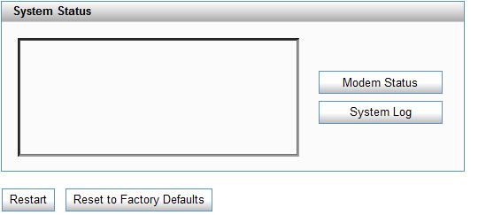 Diagnostics screen with focus on system status