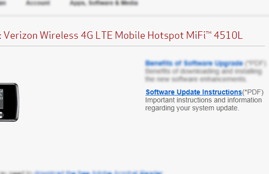 Software Update page, Software Update Instructions