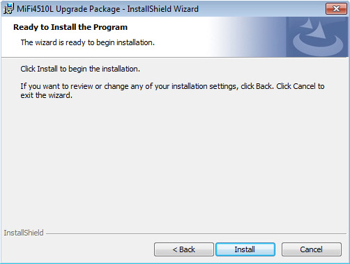 Ready to Install the Program screen, Install
