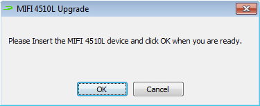 Connect device screen, OK