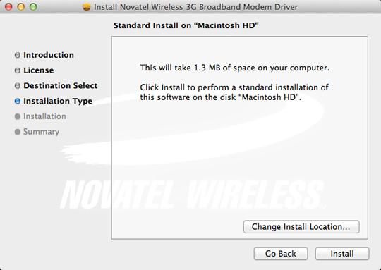 Installation Type screen, Install