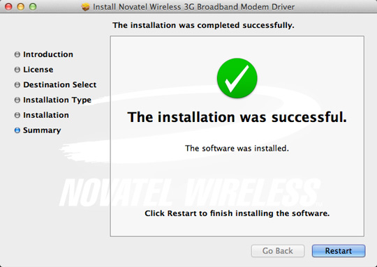 Summary screen, Restart
