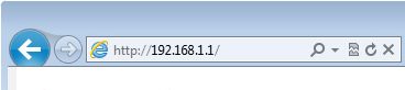 Browser address field, http://192.168.1.1