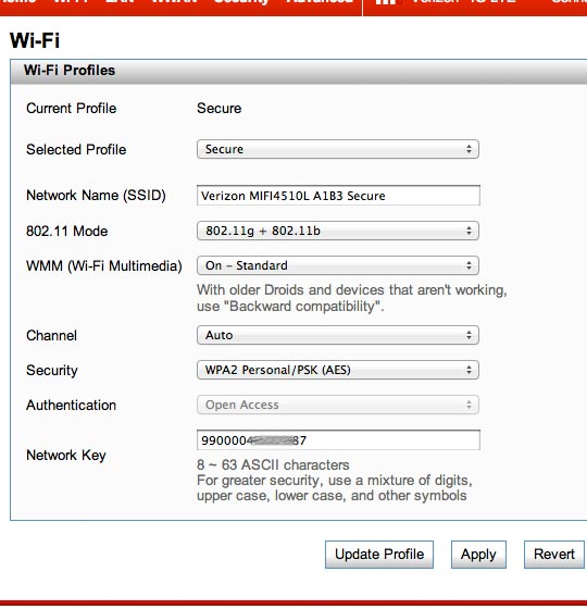 Wi-Fi settings