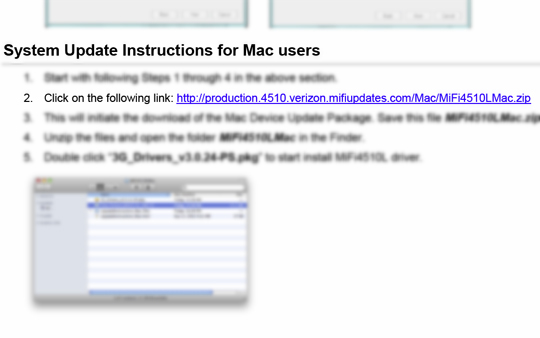 Novatel MiFi 4510L Software Upgrade, System Update for Mac users