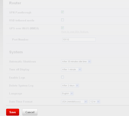 Advanced Settings with Save