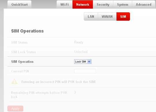 SIM Operation with Lock / Unlock SIM