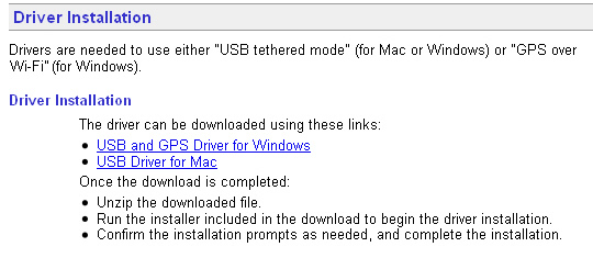 Driver Installation links and instructions