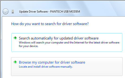 Browse to driver